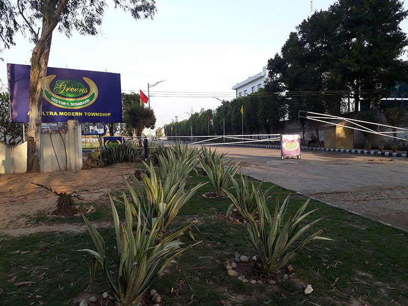 Entrance of the Parsvnath Greens plotted township in Dera Bassi